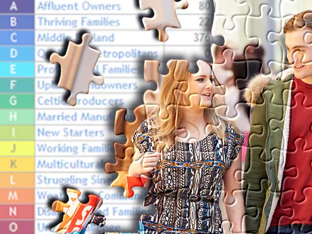 A jigsaw puzzle being completed with a picture of young customers on it.