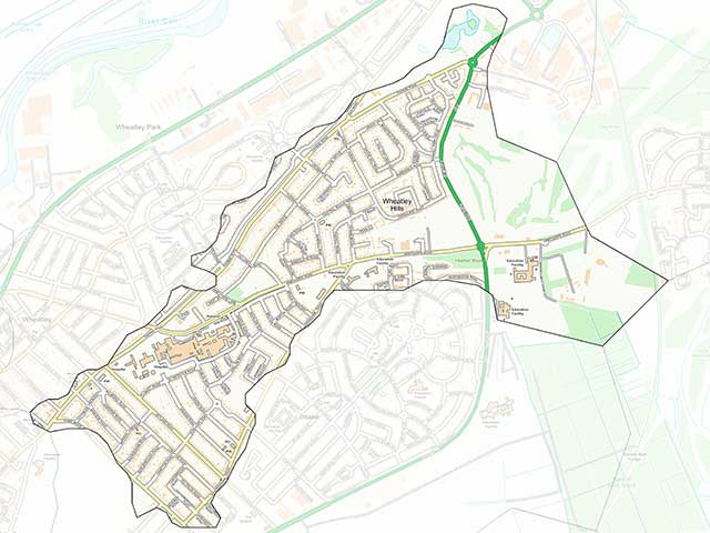 The DN2 5 postcode sector isolated and superimposed on a map.