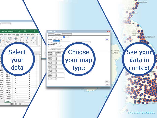 Database to point set map process visualisation.